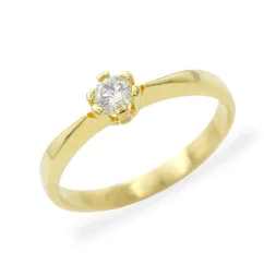 Zásnubní stříbrný prsten s kulatým zirkonem