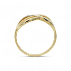Zlatý prsten z kombinovaného zlata proplétaný