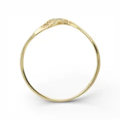 Designový zlatý prsten vlnka se zirkony 1,34g