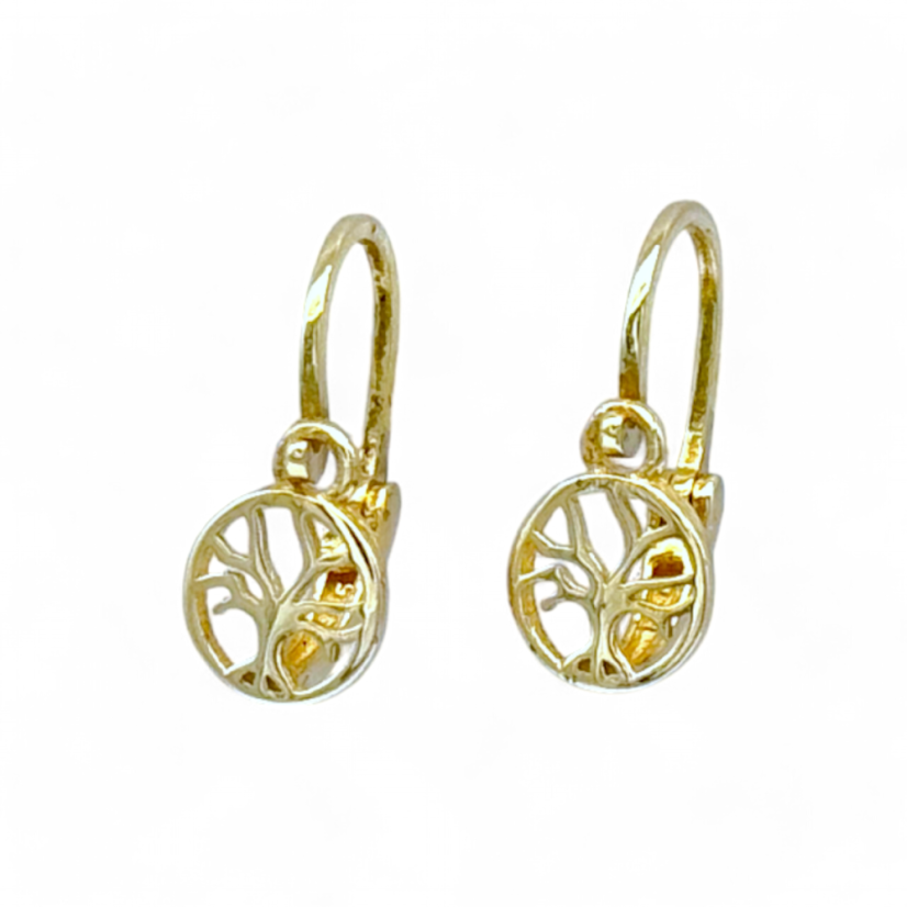 Zlaté dětské náušnice Strom Života 0,95g