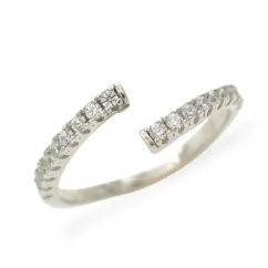 Designový otevřený stříbrný prsten se zirkony