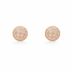 Drobné peckové náušnice rose gold se zirkony