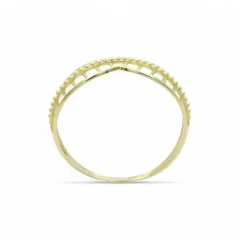 Celozlatý prsten s moderním vzorem