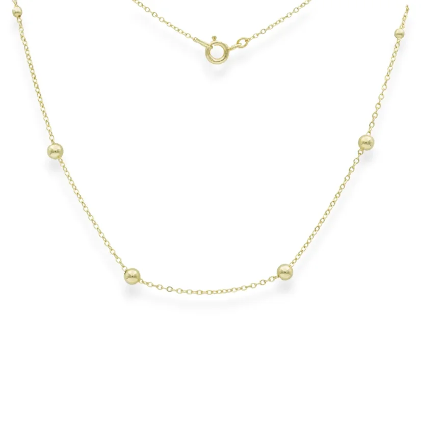 Zlatý řetízek Anker s kuličkami 42cm 2,56g