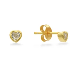Stříbrné peckové náušnice srdíčka se zirkony
