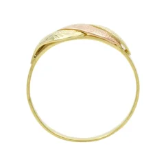 Zlatý vintage prsten s růžovým zlatem v.53 1,34g