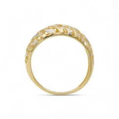 Designový celozlatý prsten kombinovaný