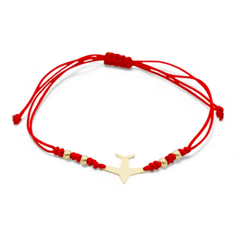 Šňůrkový náramek se zlatem Letadlo