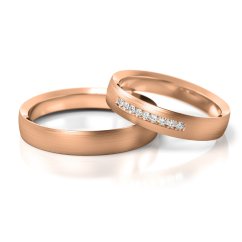 Zlaté snubní prsteny s přírodními diamanty