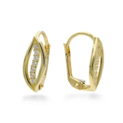 Elegantní zlaté náušnice se zirkony 1,84g