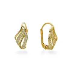 Zlaté náušnice s čirými zirkony 2,02g
