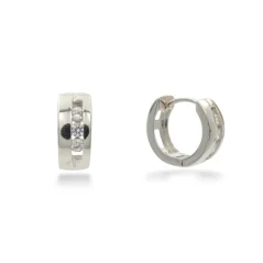 Stříbrné kruhové náušnice 1,2cm s čirými zirkony