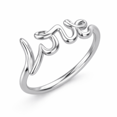 Designový prsten Love z bílého zlata