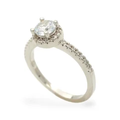 Stříbrný prsten s čirými zirkony Clarity