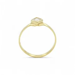 Zlatý zásnubní prsten s čirým zirkonem 1,41g