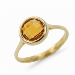 Zlatý prsten s citrínem