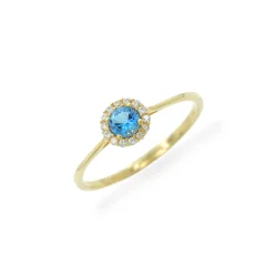 Zlatý prsten s Topazem 1,13g