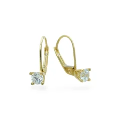 Elegantní zlaté patentové náušnice se zirkonem