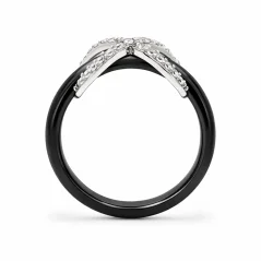 Keramický prsten se stříbrem s motivem nekonečna