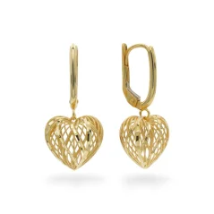 Zlaté náušnice Srdce visací 2,51g