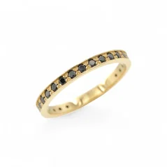 Elegantní prsten s černými zirkony 1,90g