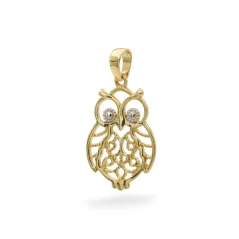 Kombinovaný zlatý přívěsek sova