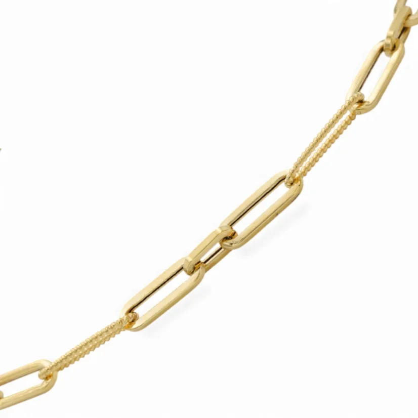 Zlatý náramek Paperclip 19cm 2,06g