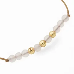 Šňůrkový náramek se zlatem a růženínem