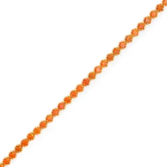 Zlatý tenisový náramek s oranžovými zirkony 18cm