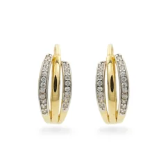 Zlaté náušnice s bílými zirkony 2,71g