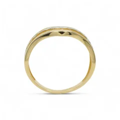 Zlatý prsten kombinovaný trojitý