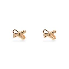Stříbrné peckové náušnice mašličky rose gold