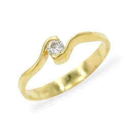 Zásnubní stříbrný pozlacený prsten se zirkonem