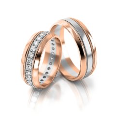 Luxusní kombinovaná snubní souprava s diamanty