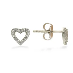 Jemné peckové náušnice se srdíčky a zirkony
