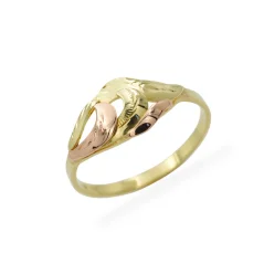 Vintage zlatý prsten s růžovým zlatem v.62 2,06g