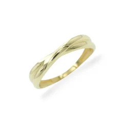 Elegantní zlatý prsten s křížením