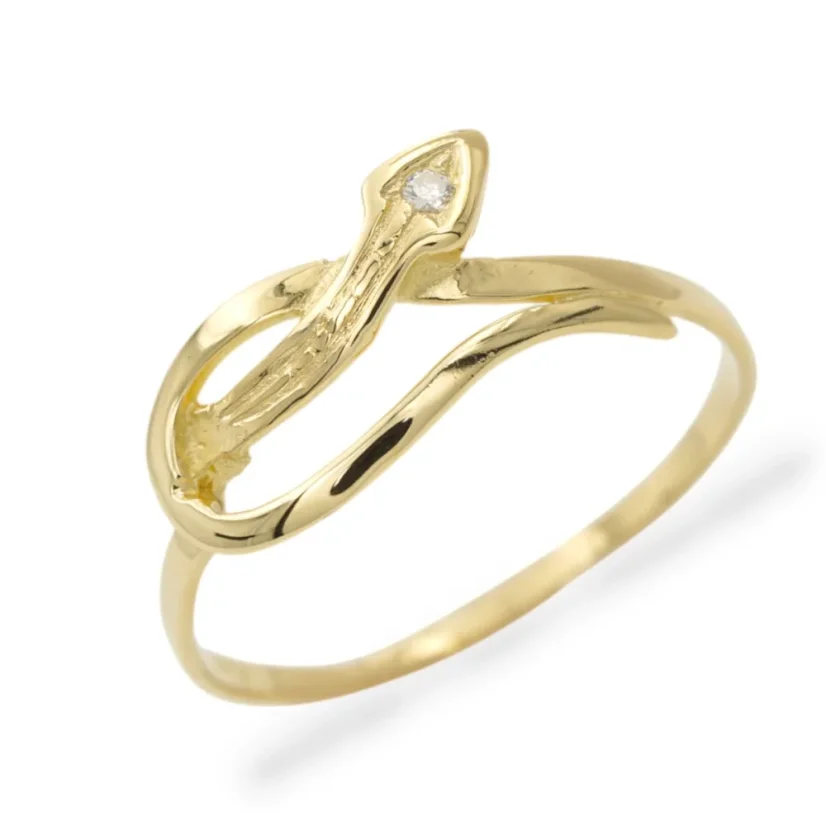 Jemný designový zlatý prsten se zirkonem 0,91g