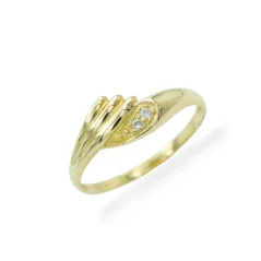 Zlatý prsten s čirými zirkony 1,76g
