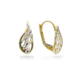 Zlaté náušnice kombinované křídla 1,83g