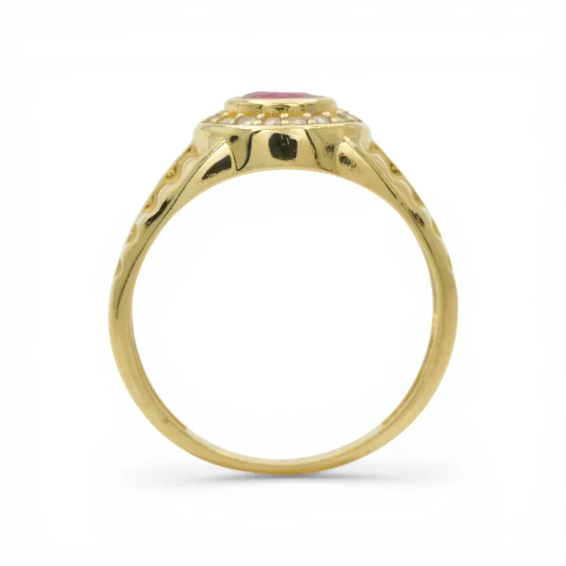 Zlatý pánský prsten na malíček se zirkony 2,80g