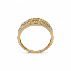 Výrazný prsten celozlatý se zdobením