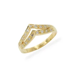 Zlatý dvojitý prsten se zirkony 2,62g