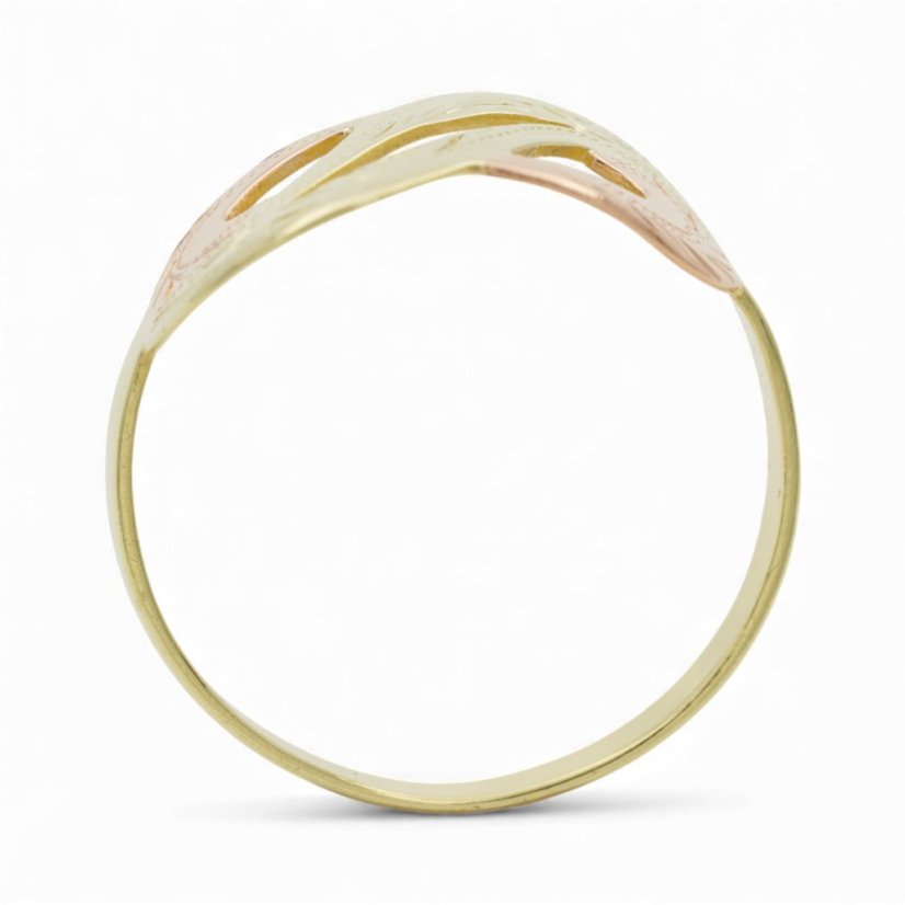 Zlatý kombinovaný vintage prsten nekonečno 1,66g