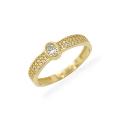 Elegantní zlatý prsten s kameny