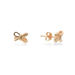 Stříbrné peckové náušnice mašličky rose gold