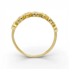 Zlatý prsten se srdíčky a zirkony 1,60g