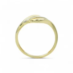 Elegantní kombinovaný zlatý prsten se zirkony