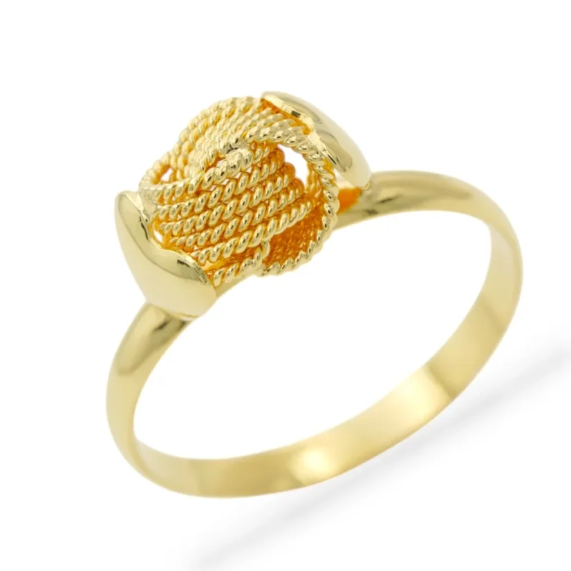 Zlatý prsten s uzlíkem a srdíčky 1,96g