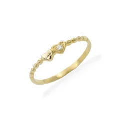 Zlatý prsten srdíčka s diamantem 0,03ct v.59 1,59g